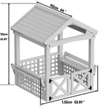 Outdoor Playhouse for Kids, Wooden Playhouse, Backyard Playhouse with bench and door W2992P246443