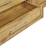 4 Door Wardrobe Armoire Closet with 3 Drawers, Natural 19066469