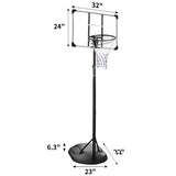 ZNTS Portable Basketball Hoop System Stand Height Adjustable 7.5ft - 9.2ft with 32 Inch Backboard and 40398292