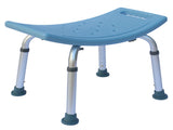 Bath Chair, Blue, Square Seat, PE Blow-molded Board & Aluminum Tube 32406010