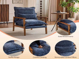 Cloud Shaped Indoor Leisure with Solid Wood Armrest & Solid Wood Frame, Chenille Fabric Accent 20845574