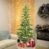 Artificial 7ft Green LED-lit Christmas Tree with 960PE/PVC Mixed Branch Tips,Hinged Premium & 06504748
