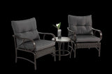 3 Pieces Patio Set Outdoor Wicker Furniture Sets Modern Rattan Chair Conversation Sets with Coffee W640P256775