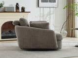 40.55"W Swivel Accent With 2 Thorw Pillows 360 Degree Swivel Round Sofa Modern Oversized Arm W1298P202214