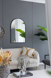 24" x 36" Black Arched Mirror with Metal Frame, Wall Mirror for Living Room Bedroom Entryway W2078135282