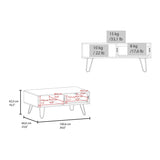 Gramling Coffee Table with a Drawer and Hairpin Legs, White Natural Oak B128P263712