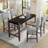 Counter Height Table, 47.5 Inch Faux Marble Finish Bar Dining Table, Modern Bar Tall Dining Table N752P269652B