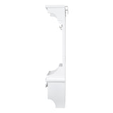 Floating Makeup Vanity with Big Mirror, Wall-Mounted Storage Vanity with Drawers, Pockets & Hooks, N844P292485A
