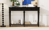 TREXM Entryway Table with 4 Drawers, Retro Console Table with Open Shelf for Entryways, Living N715P202860B