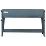 Classic Retro Style Console Table with Three Top Drawers and Open Style Bottom Shelf, Easy Assembly 41543820