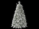 Snowy Cascading Christmas Trees 3-Piece Set with Control Lighting, Flocked Weeping Branches, and N710P523023K