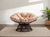 38" Ergonomic Swivel Wicker Papasan Chair with Thick Tufted Cushions, 360 Degree Rotatable Chairs 26512549
