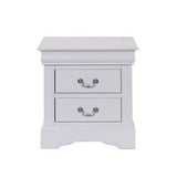 2 Drawers Solid Pine Nightstand in White Finish B016P253281