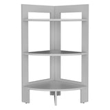 Riga Corner 3-Tier Shelf Side Table 31.7" High , Sofa Table, End Table with Tray B070P234356
