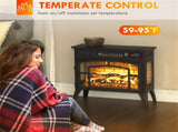 Black Electric Fireplace Stove, 1500W Infrared Heater with Realistic Flame Effect & Adjustable 98556126