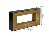 Modern Contrast Console Table with Layered Wood Frame and Black Top W3123P369227