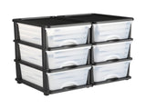 100L 6 Storage Drawers, Sturdy Organizer , Clear Storage Bins for Office, Craft Rooms, and Home 51756733