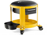 Workshop Creeper Seat with Removable Padded Seat and Drawers-Yellow 52532235