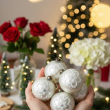 6PCS Set Glass Christmas Ball Ornaments 3.9" Tree Hanging Decor Holiday Party Set FBA shipment 76626959