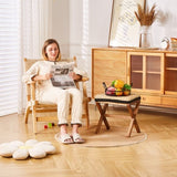 Ottoman Footstool Natural Seagrass Footrest Pouf Ottomans with X Wooden Legs Rectangular Hand 39435455