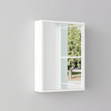White particleboard, acrylic frame, 71*50.8*15cm, 1 door, 2 shelves, LED mirror cabinet, three-tone 66112088