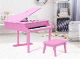 Pink Kids Piano 30-Key Keyboard Toy with Bench Piano Lid and Music Rack 71599977