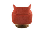 Classic Mid-Century 360-degree Swivel Accent Chair, Orange Linen W1361104582