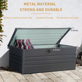 ZNTS 260 Gallon Metal Outdoor Deck Box Waterproof, Extra Large Patio Storage Box with Lockable Storage W2556P211281