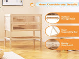 31.5 " Fir Wood Hamster Cage with Flip Mesh Roof, Multi-Level Activity Areas & Bottom Storage Shelf 23830864