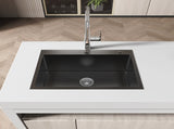 Stainless Steel Kitchen Sink, 27x19 Single Bowl, Overmount Handmade Sink in Black, with US 00233658