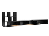 ON-TREND 74.8''-126'' Extendable TV Stand with 3 Tier Bookshelves for TVs up to 110'', Adjustable WF531669AAB