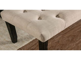 Set of 2 Fabric Upholstered Dining Chairs in Antique Black and Ivory B016P222719