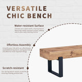 59" Dining Bench, Farmhouse Indoor Kitchen Table, Bed Bench, Industrial Shoe Bench, Entryway WF320038AAE