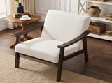 Medieval-inspired modern armchair with high back upholstered chair, solid wood legs, W2989P506961