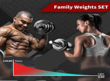 Adjustable Dumbbell Set With 3 in 1 Dumbbell Barbell Metal Connecting Rod, Chromed Weights, 94973263