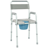 ZNTS Grey multi-functional portable toilet chair with adjustable height 05796679