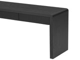 TREXM Rustic Console Table with 3 Fluted Drawers - Solid Wood Veneer Entryway Table Featuring N715P290573B