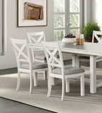 Modern Simple Rustic White Oak 2pc Side Chairs Dining Room Furniture Cross Back Cushion Seat Chair B2741P323128