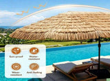 15x9ft Double-Sided Tiki Patio Umbrella with Heavy Duty Weighted Base , 12 Metal Ribs Hawaiian PE 21507718