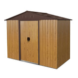 8ft x 4ft Outdoor Metal Storage Shed with Sliding Door and foundation for Backyard, Patio, Lawn W540P185256