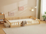 Original wood color painted pine fence bed with door and deck board full children's wooden bed 67853581