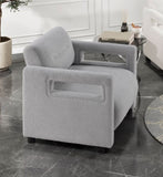 Luxury Home Furniture Accent Chair Gray Seat Cushion Boucle Upholstery Plywood Frame 1pc Armchair B011P304427
