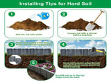 20 Pack Cobbled Stone Look Garden Edging, Flexible Interlocking PVC Landscape Edging, 16 FT No Dig 28864555