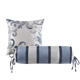 5 Piece Jacquard Bedspread Set with Throw Pillows Navy Queen B03597644