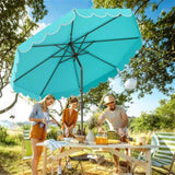 10 Feet Patio Umbrella with Crank Tilt Adjustment - Turquoise 93531992