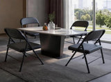 Deluxe Vinyl Padded Seat and Back Folding Chair, Black 17022549