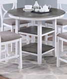 ZNTS Counter Height Dining Table w Storage Shelve 4x Chairs Padded Seat Unique Design Back 5pc Dining Set B011P145833