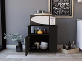 Correy 4-Shelf Microwave Cabinet with Caster Black Wengue B06280097