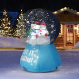 5.9 FT Lighted Christmas Inflatable Decoration, Large Inflatable Snow Globe with Snowman Family, 42777948