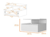 White 1-Drawer Floating Nightstand B062P175085